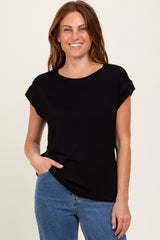 Black Crew Neck Muscle Tee