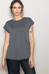 Charcoal Crew Neck Maternity Muscle Tee