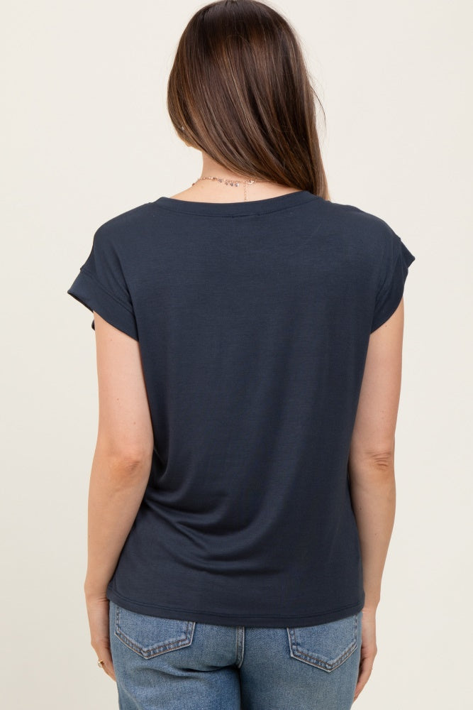 Charcoal Crew Neck Maternity Muscle Tee