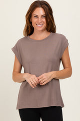 Taupe Crew Neck Muscle Tee