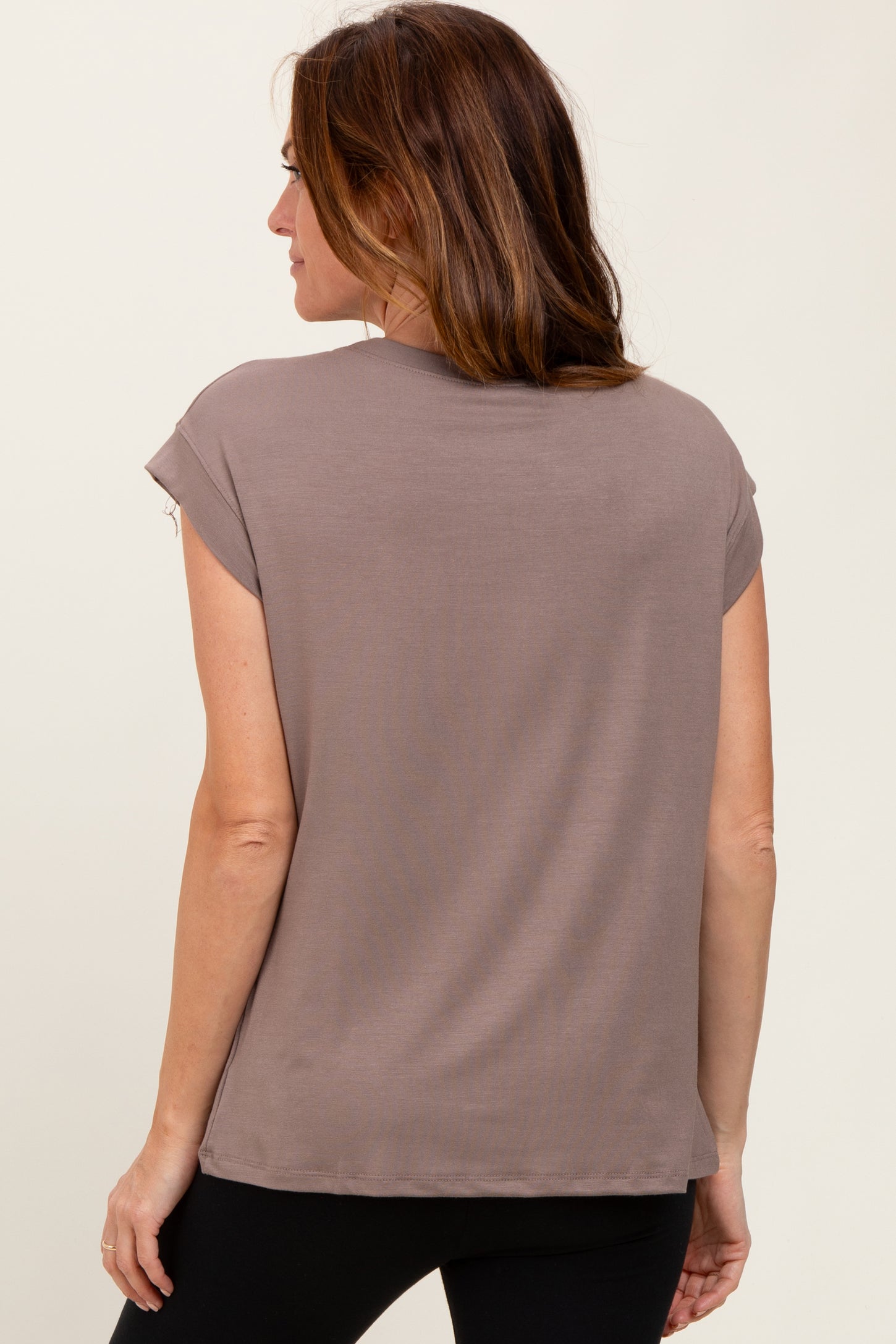 Taupe Crew Neck Muscle Tee