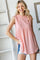 Blush Ruffle Mock Neck Sleeveless Blouse