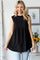 Black Ruffle Mock Neck Sleeveless Blouse