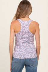 Light Pink Floral Button Front Maternity Tank Top