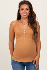 Yellow Button Front Maternity Tank Top