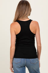 Black Button Front Maternity Tank Top