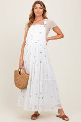 White Embroidered Floral Maternity Skirtall