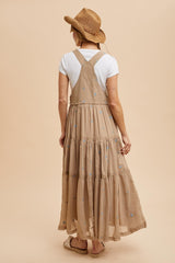 Light Taupe Embroidered Floral Skirtall