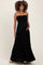 Black Smocked Halter Tiered Maternity Maxi Dress