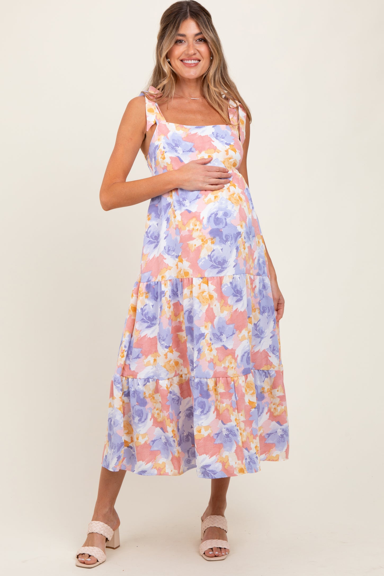 Multi Color Pastel Floral Maternity Dress – PinkBlush
