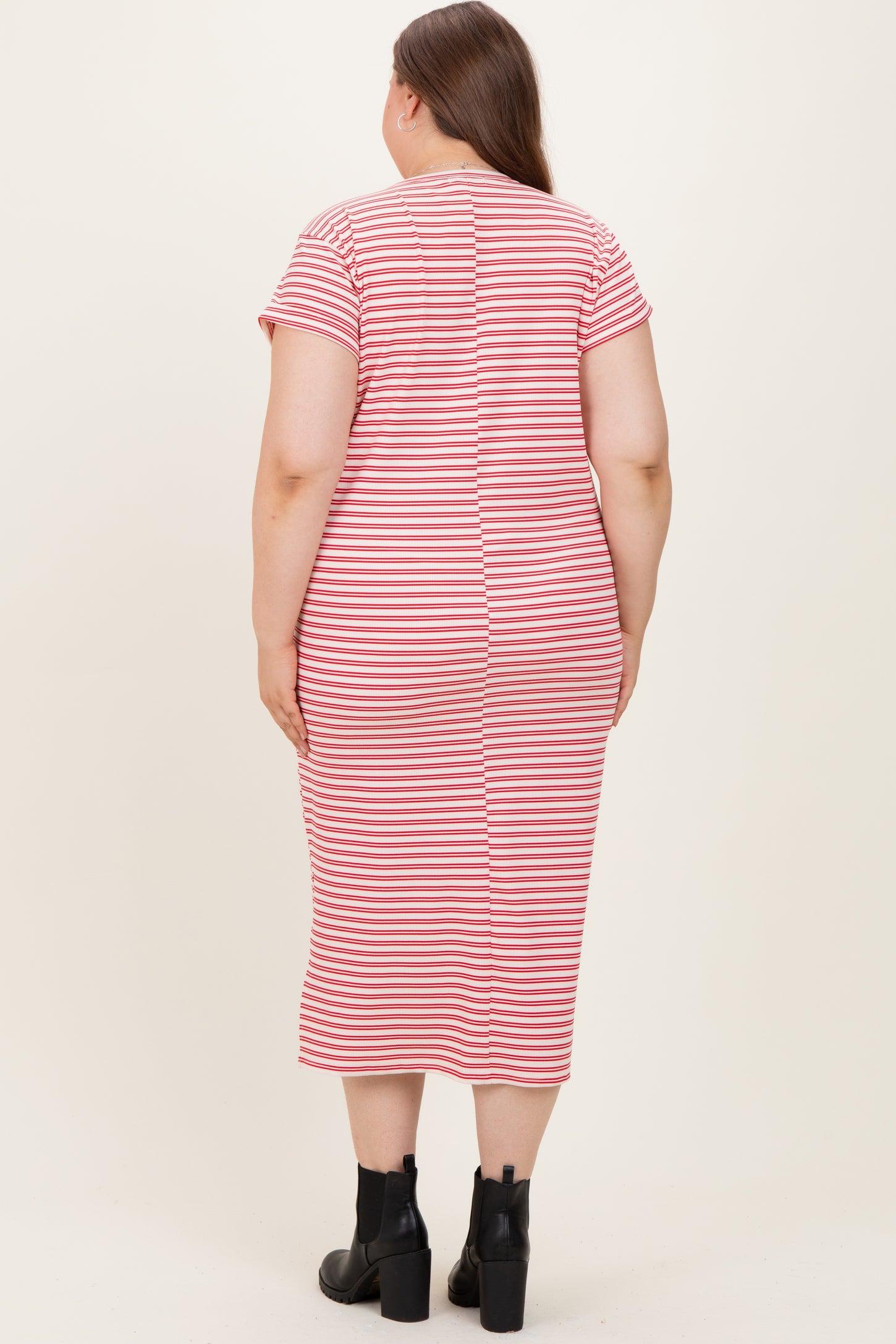 plus size midi t shirt dress SS T-SHIRT 1150613 Crafted from a soft cotton/modal blend Horkkom Womens Plus Size Dresses