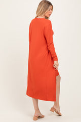 Orange Ribbed Cardigan 2 Piece Maternity Set