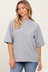 Heather Grey Crew Neck Oversized Tee