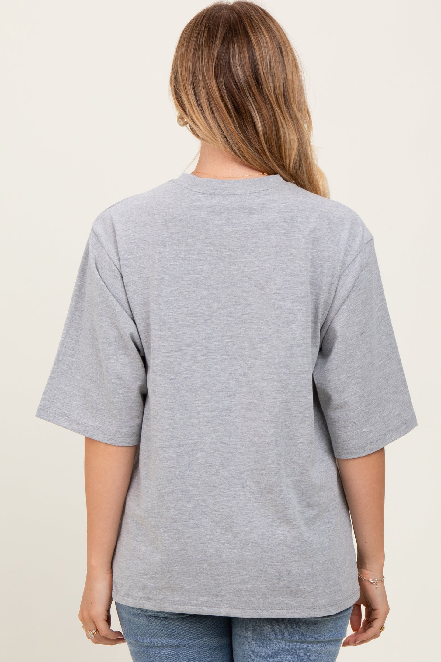Heather Grey Crew Neck Oversized Tee