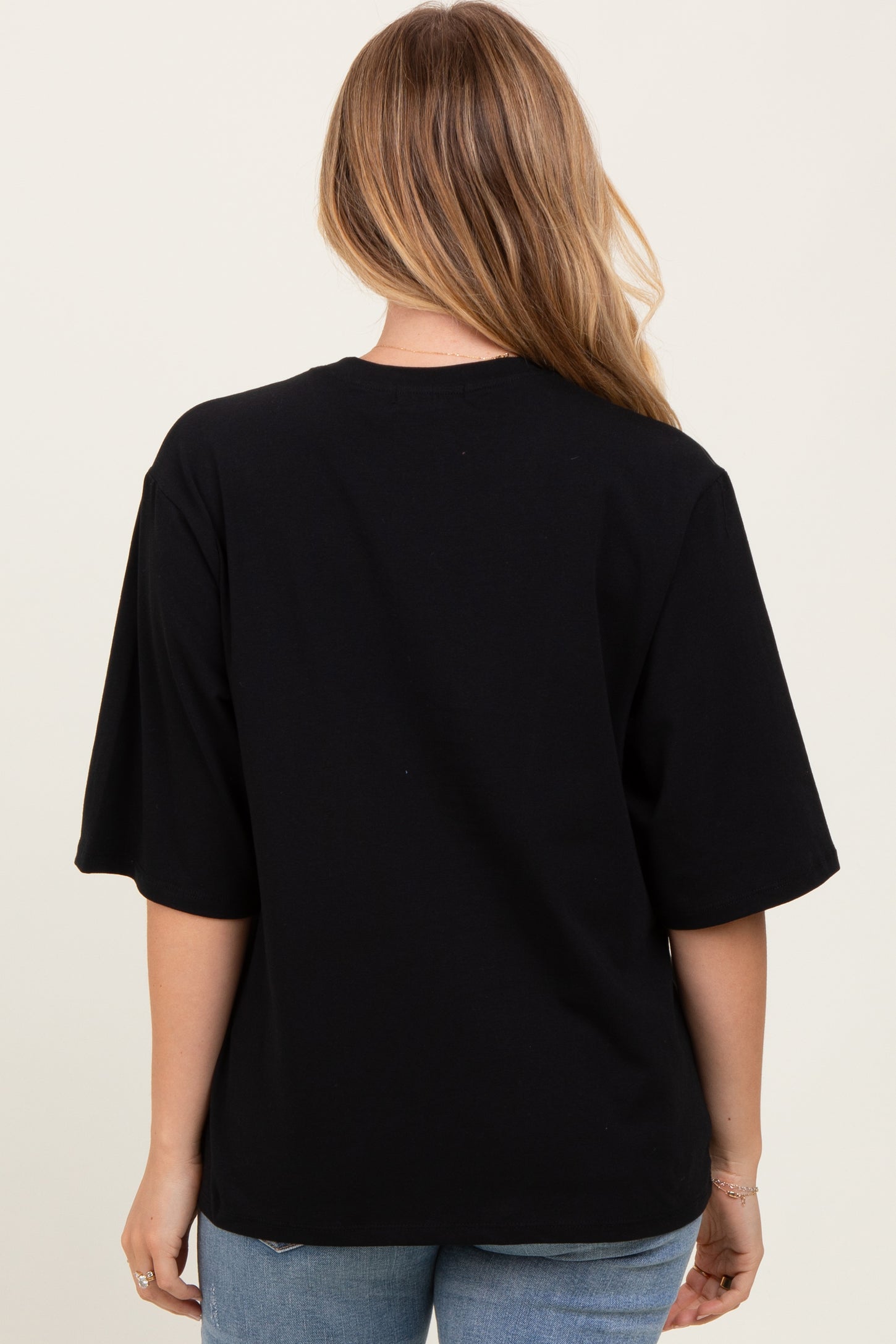Black Crew Neck Oversized Tee