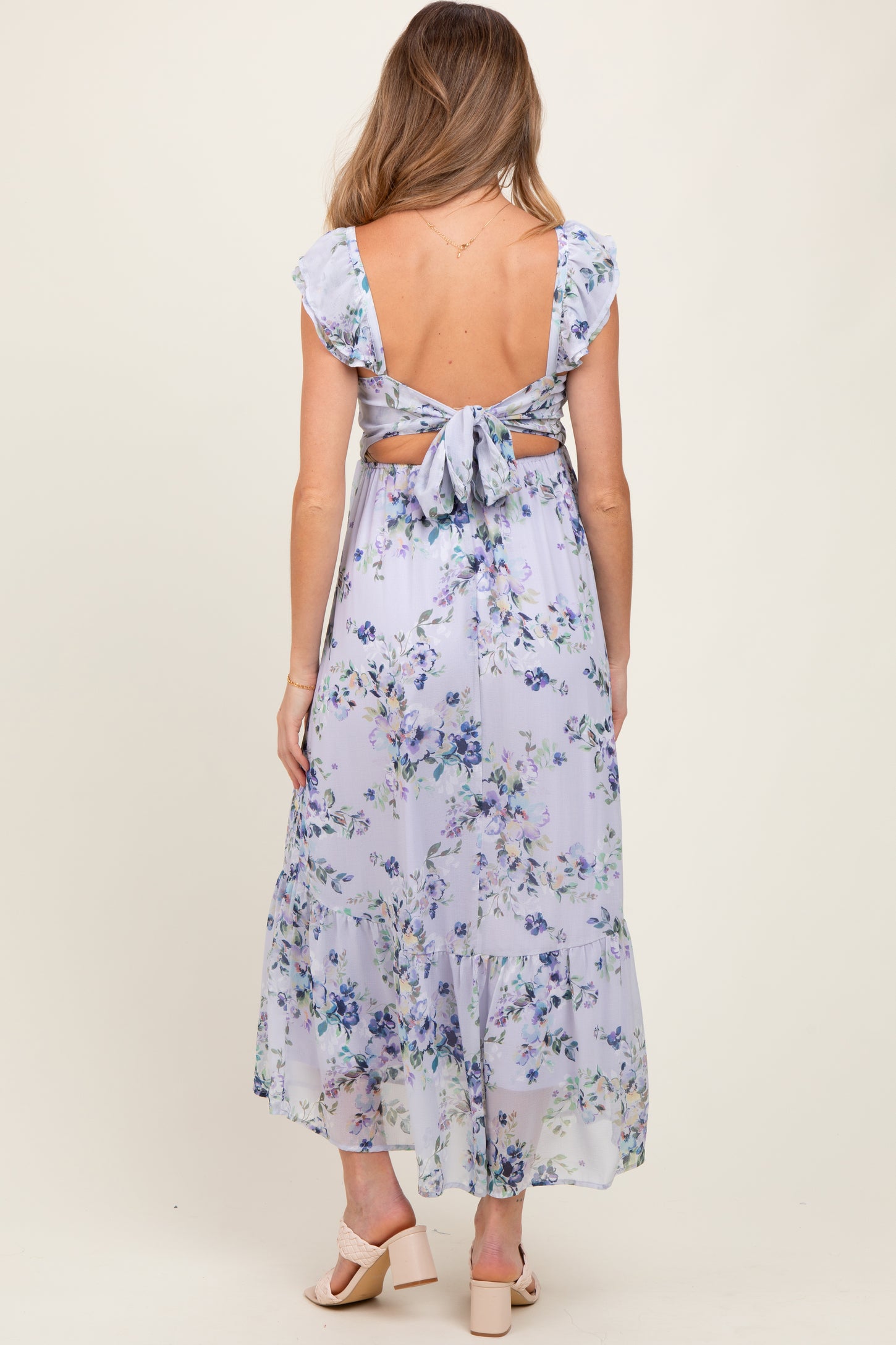 lilac maternity maxi dress Asha Maternity Lace Gown in Lilac