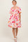 Cream/Red Floral Smocked Top Mini Dress