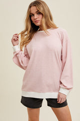 Light Pink Striped Pullover Top