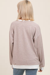 Mocha Striped Maternity Pullover Top