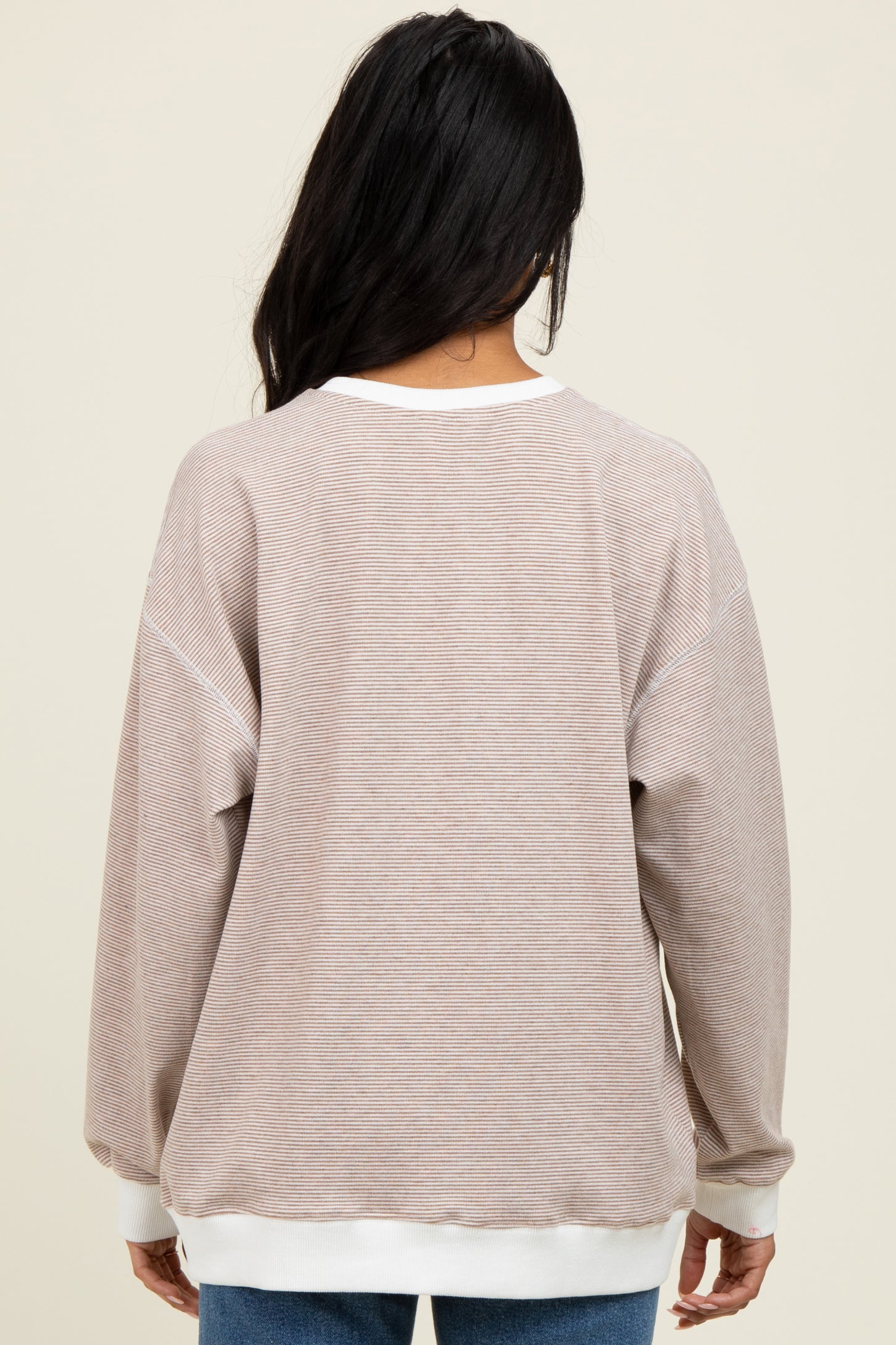 Mocha Striped Pullover Top