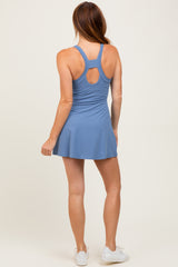 Denim Blue Tennis Racerback Romper Dress