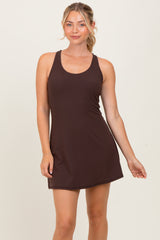 Dark Brown Tennis Racerback Romper Dress