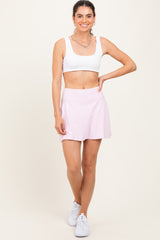Pink Back Pleat Skort