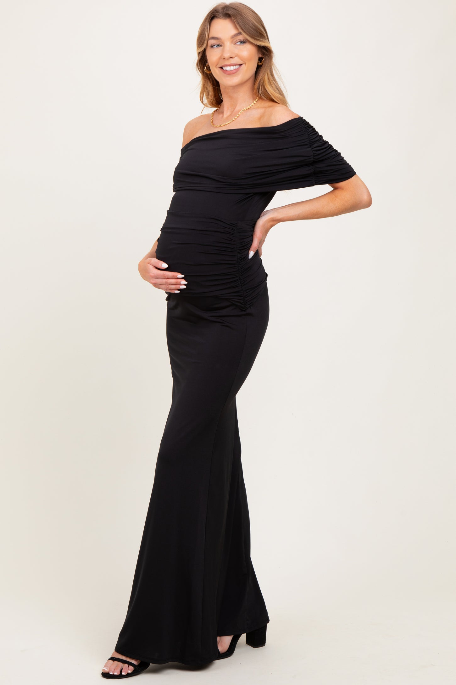 off the shoulder maxi dress maternity Off the Shoulder Maternity Dresses