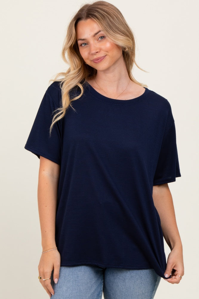 Navy Relaxed Fit Short Sleeve Tee
