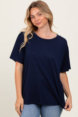 Navy Relaxed Fit Short Sleeve Tee