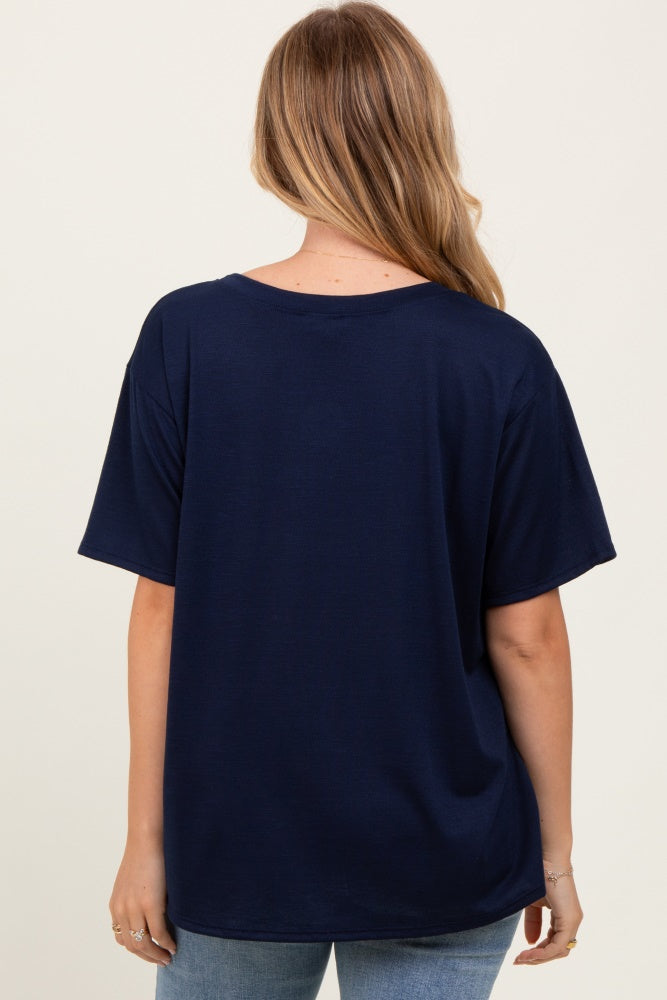 Navy Relaxed Fit Short Sleeve Tee