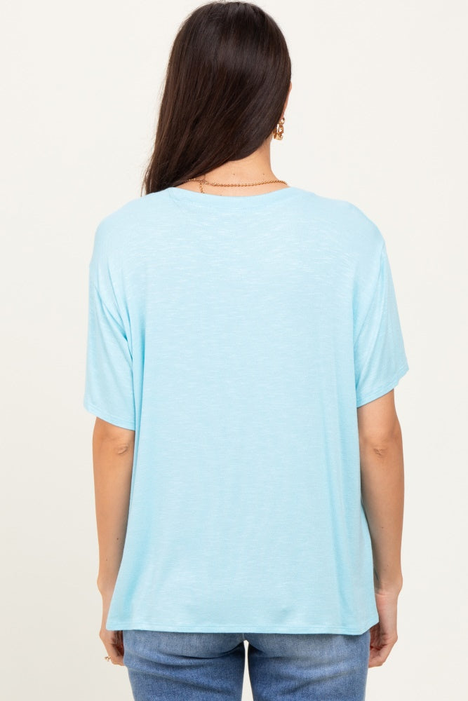 Light Blue Relaxed Fit Short Sleeve Tee