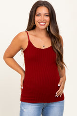 Brick Textured Knit Maternity Tank Top