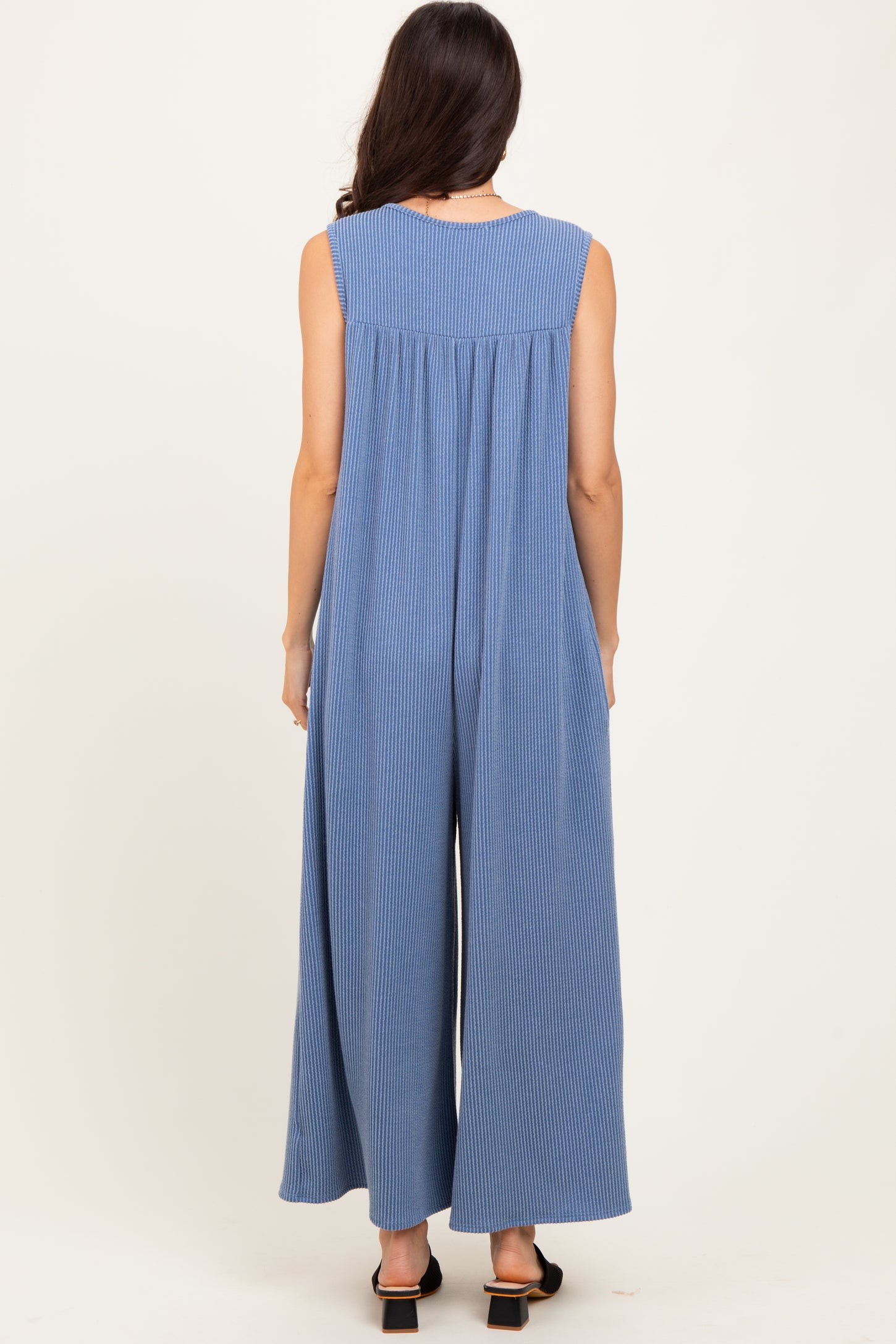 Blue Vintage Denim Sleeveless Baggy Fit Jumpsuit