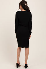 Black Crop Cardigan And Sleeveless Dress Maternity Set