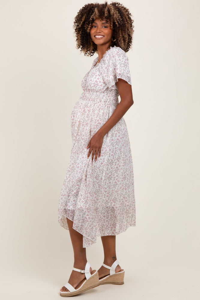 floral embroidered maternity dress The Carolina Dress
