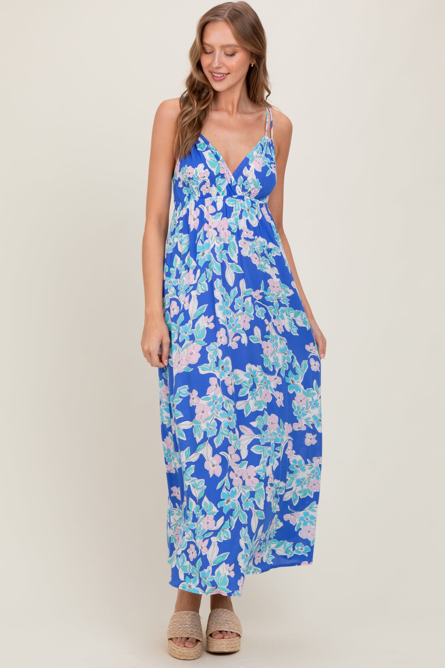 double strap maxi dress Molly Bracken Double Strap Maxi Dress Francis + Fern