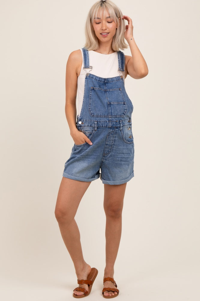 Light Blue Wash Maternity Denim Shortalls