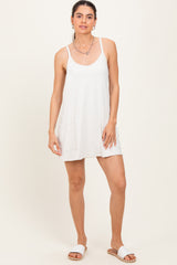 Cream Racerback Romper Dress