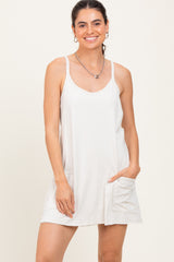 Cream Racerback Maternity Romper Dress