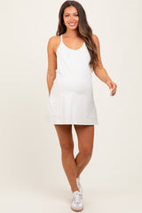 Cream Racerback Maternity Romper Dress