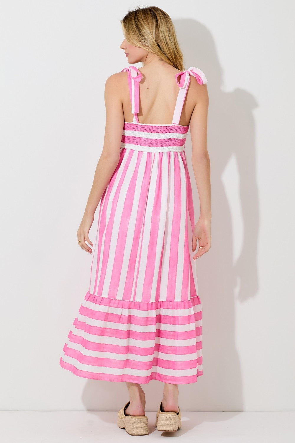 pink tie shoulder dress Maids to Measure - Bridesmaid Maxi Dress - Women - Viscose - 2 US