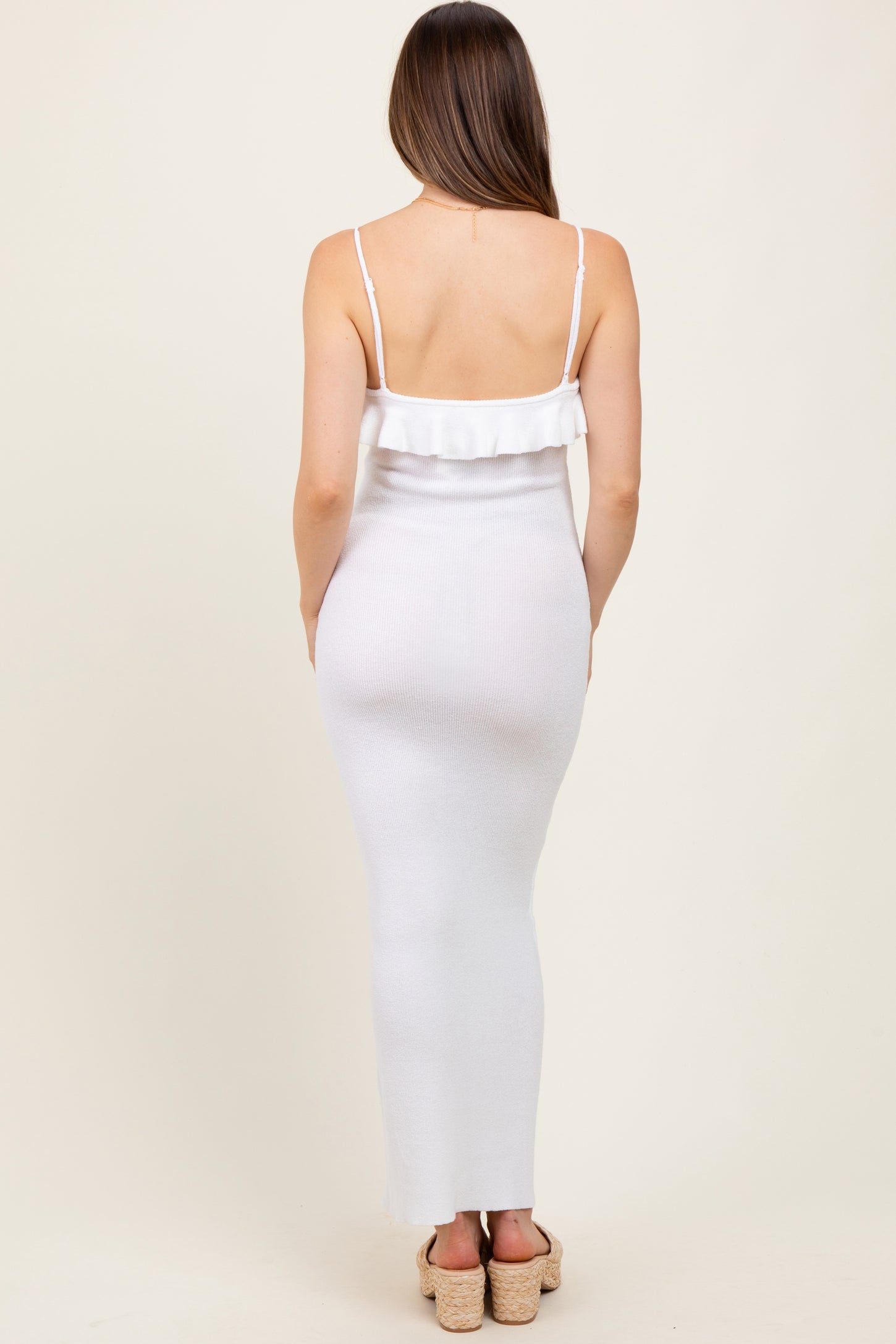 mermaid maternity maxi dress Soft Lace Off-the-shoulder Maternity Mermaid Dress, White / S