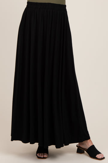 Black  Maternity Maxi Skirt
