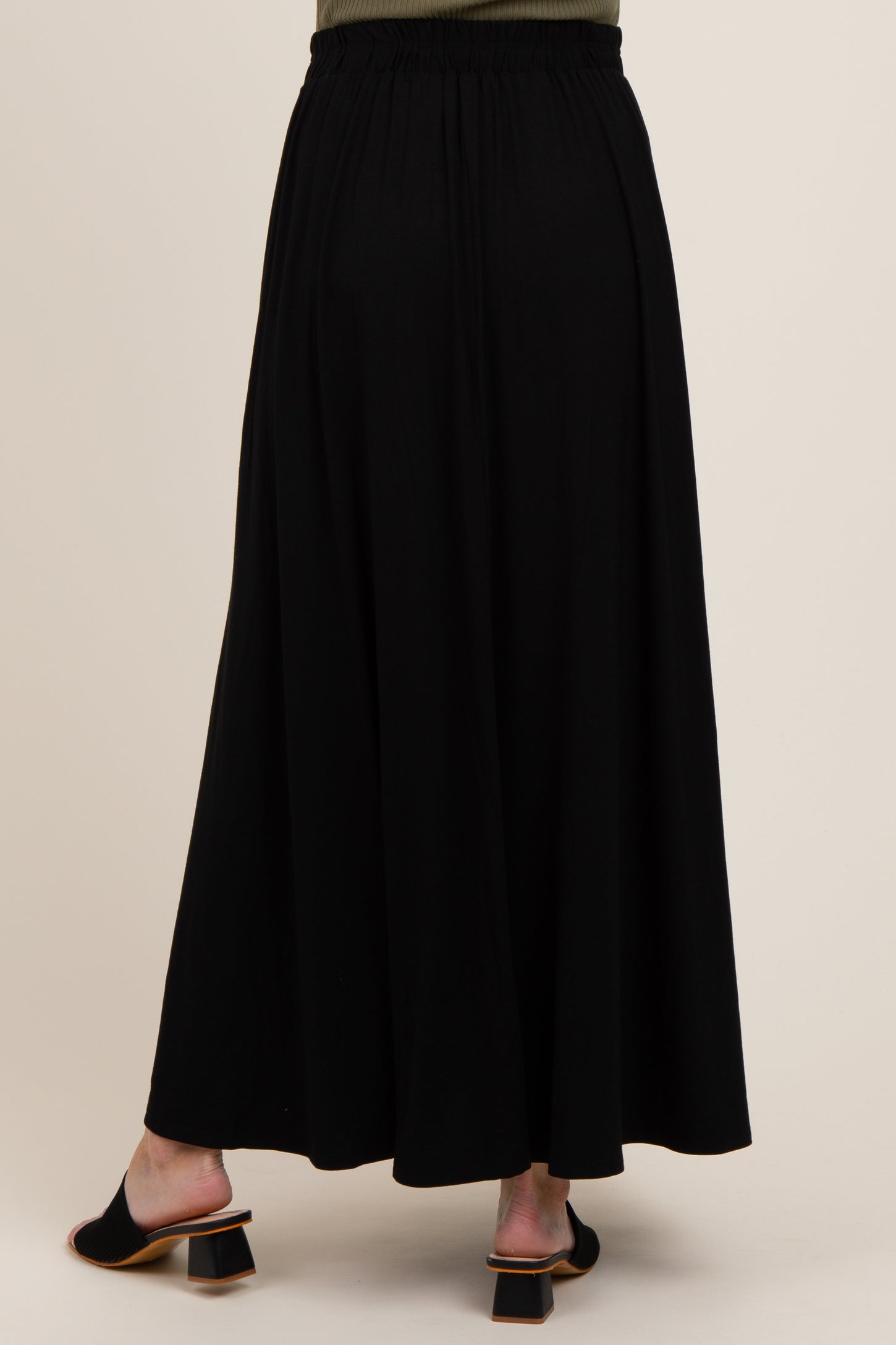 Black  Maternity Maxi Skirt
