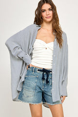 Blue Striped Oversized Maternity Button Down Shirt
