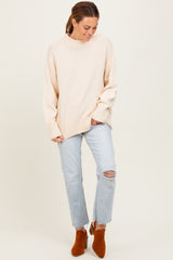 Cream Drop Shoulder Oversized Sweater