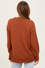 Rust Drop Shoulder Oversized Sweater