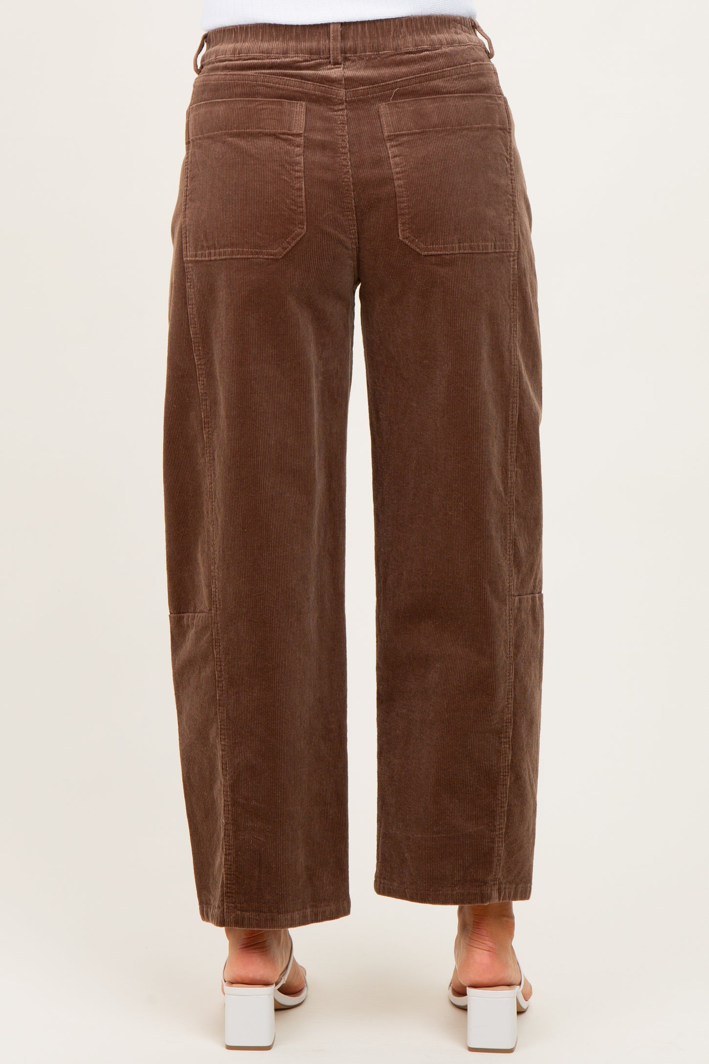 Mocha Corduroy Wide Leg Maternity Pants