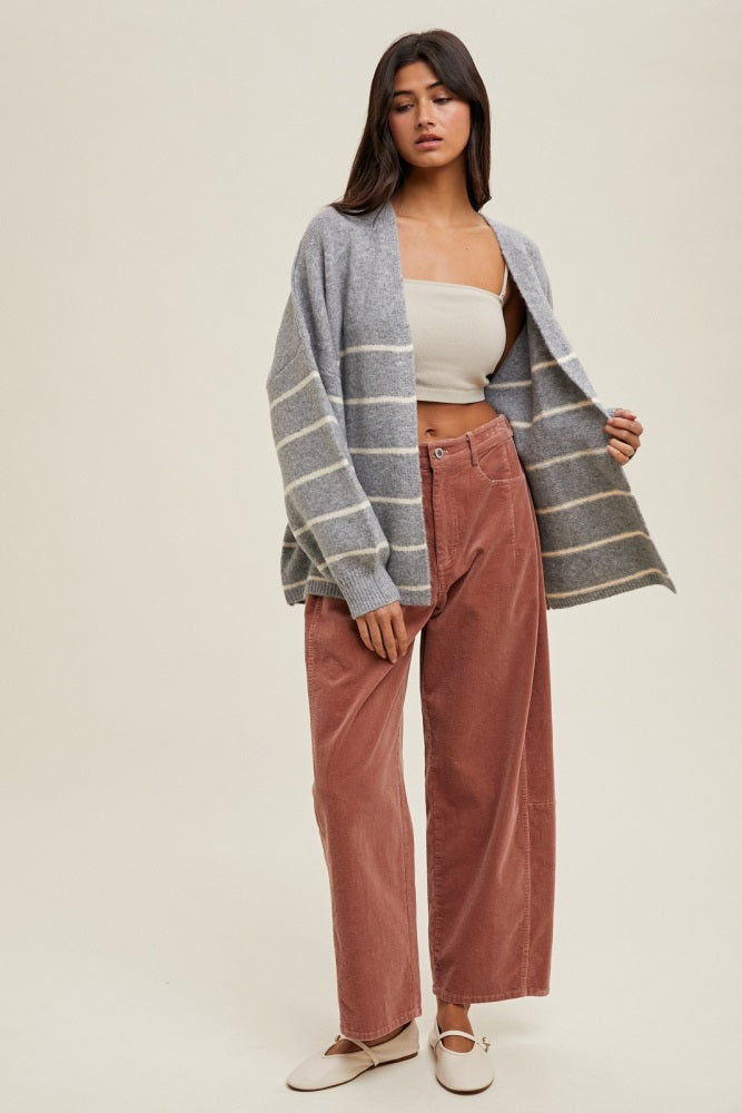 Mauve Corduroy Wide Leg Maternity Pants